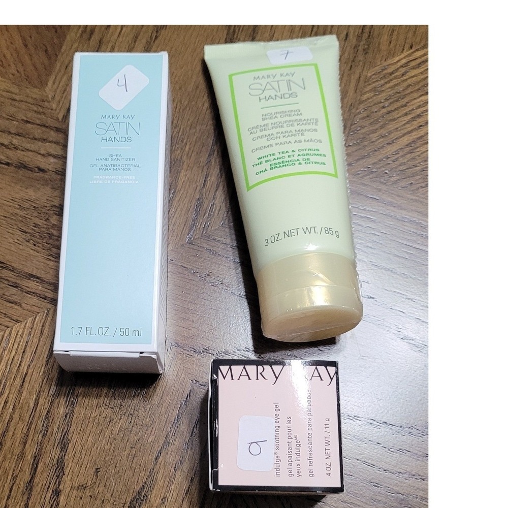 Lot of Mary Kay includes Satin Hands lotion, Shea Cream Sanitizer and Eye Gel